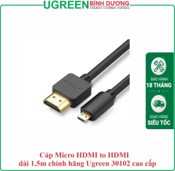 Cáp Micro HDMI to HDMI dài 1,5m chính hãng Ugreen 30102 cao cấp